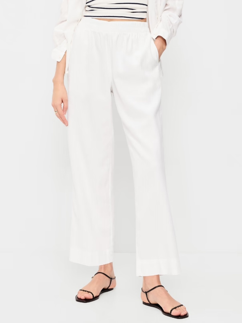 Old Navy White Linen Pants